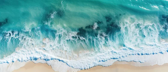 Fototapeten wallpaper of an aerial view photography of ocean and shore © Uwe