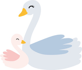 Goose family illustration