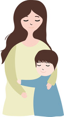 Mother affection to her daughter illustration