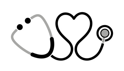 Symbol zdrowia i medycyny, stetoskop i serce - 675444830