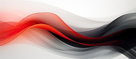 The abstract background design in the illustration features a wave like texture blending white and black hues with pops of red color and metallic elements creating a vibrant and celebratory
