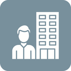 Hotel Administration Line Color Icon