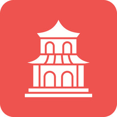 Pagoda Line Color Icon