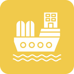 Oil Ship Line Color Icon