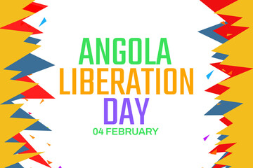 Angola Liberation Day background design with different shapes design and typography. poster design