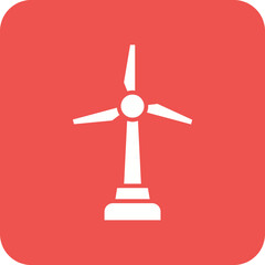 Wind Power Line Color Icon