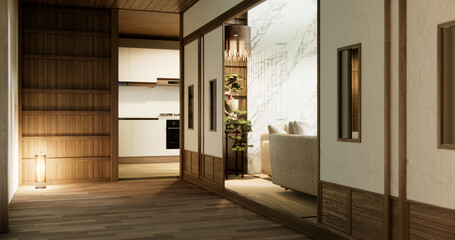 Empty wooden room ,Cleaning room interior