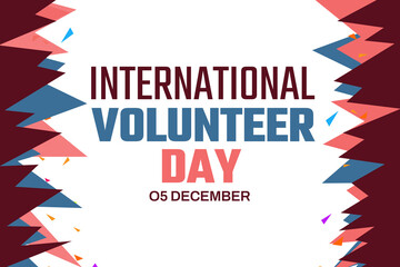Obraz premium December 5 is observed as International Volunteer Day, colorful different shapes design with white background and text in the center