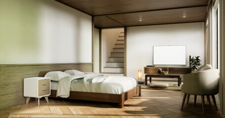 Minimalist wabi interior mock up design, room japanese sytle .