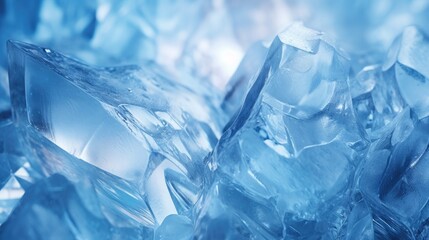 Wintry Shades of Blue: Close-up of Frozen Crystal