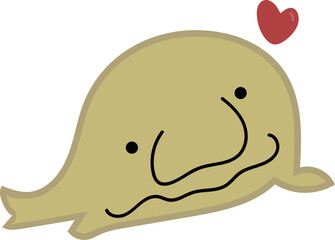 Blackfin goosefish kid illustration