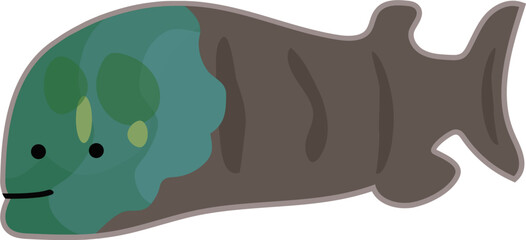 Barreleye fish kid illustration