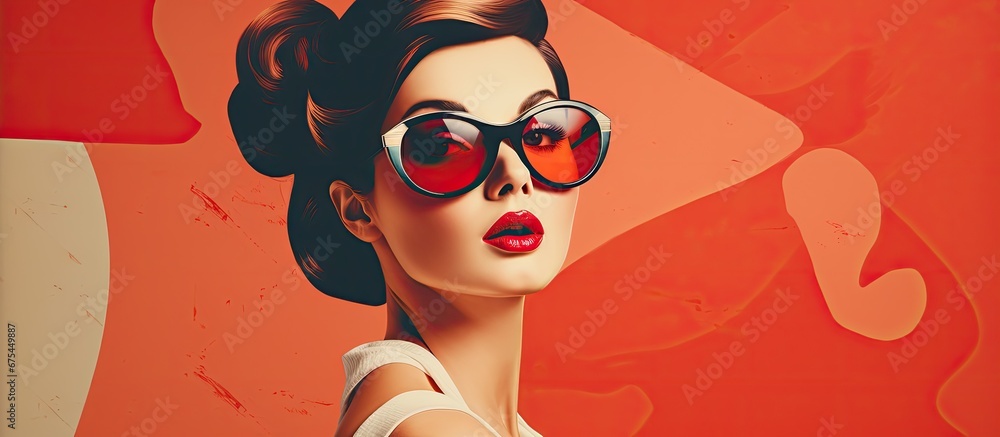 Aufkleber the vintage background design features an abstract pattern with an artistic illustration of retro fa