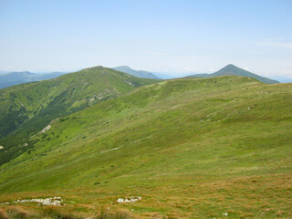 summer landscape views of the Montenegrin ridge of the Ukrainian Carpathians