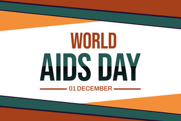World Aids day backdrop with traditional border design and typography in the center. December first is observed aids day in the world. poster design