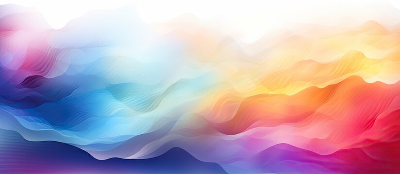 The colorful background design inspired by nature showcases a stunning artwork featuring a fantasy landscape with a burst of vibrant colors where splashes of light paint create a mesmerizin