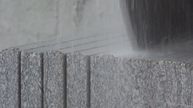 A razor sharp blade cuts marble in a Chinese factory
