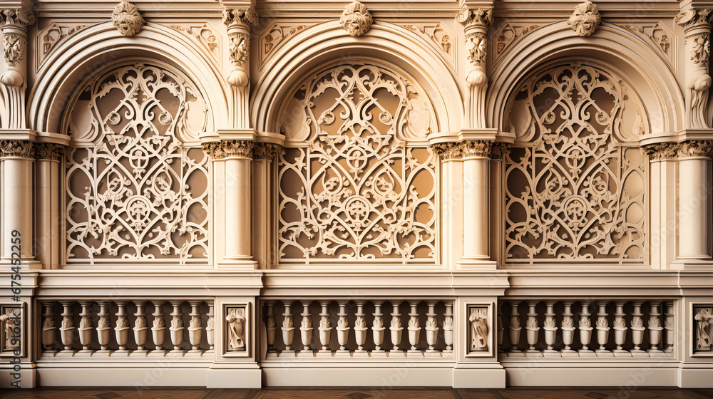 Wall mural timeless elegance of renaissance architectural details, illustrating the revival of classical beauty