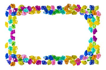 frame precious stones diamonds multicolored isolate background