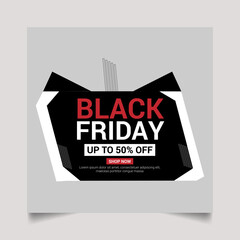 Vector black friday sale social media Instagram post black background
