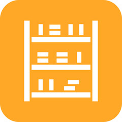 Library Shelves Line Color Icon
