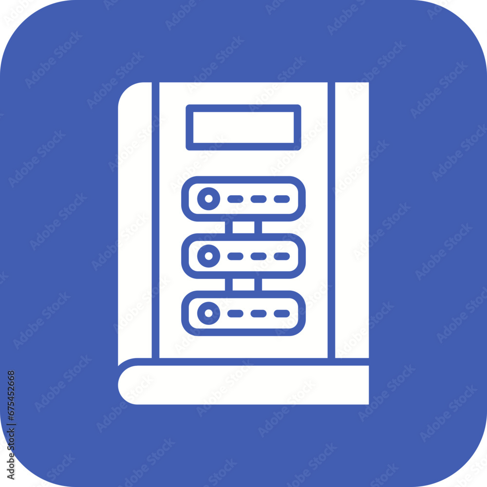 Poster library database line color icon