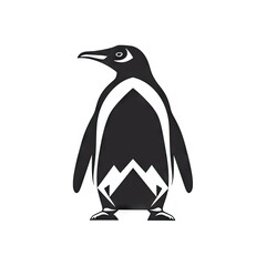 Penguin Head Icon, Ice Bird Silhouette, Antarctic Logo, Antarctica Symbol, Penguin Icon on White