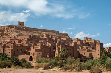 Fototapeta na wymiar Panoramic view of Ait Ben Haddou, UNESCO world heritage in Morocco