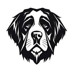 Saint Bernard Icon, Dog Black Silhouette, Puppy Pictogram, Pet Outline, Saint Bernard Symbol Isolated