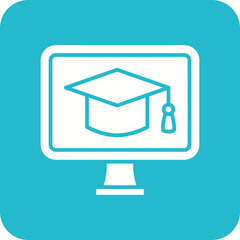 Online Course Line Color Icon