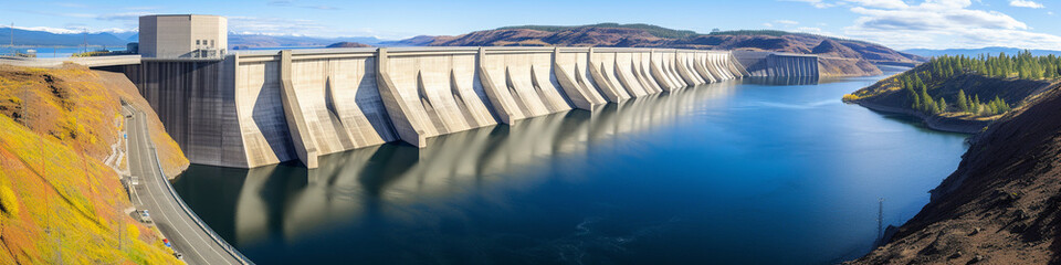 hydroelectric dam and reservoir - Powered by Adobe