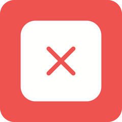 Fototapeta premium Close Square Line Color Icon