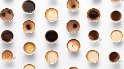 Coffee Cups on Isolated White Background 