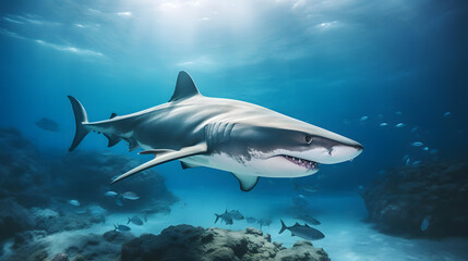 Galapagos Shark in its Natural Ocean Habitat, Generative AI