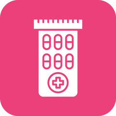 Pills Bottle Line Color Icon