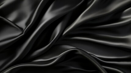 Obraz premium Black cloth waves background texture.