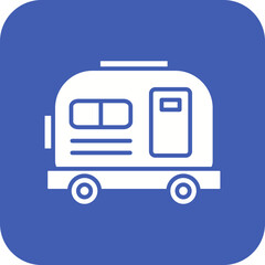 House on Wheels Line Color Icon