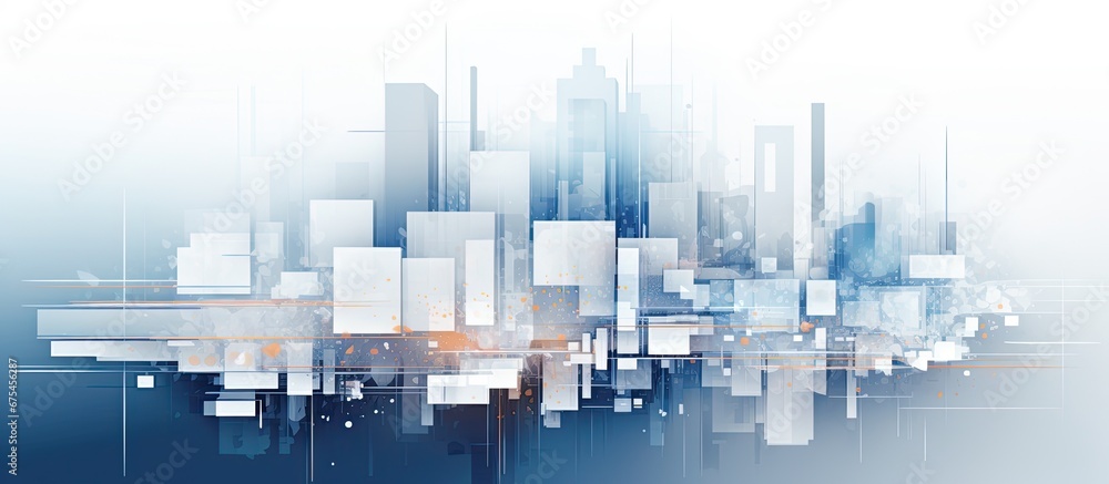 Poster the abstract business design with a background of a white digital building concept showcases an intr