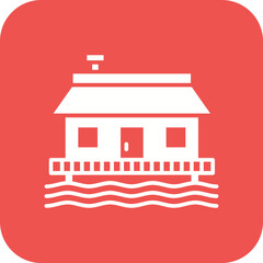 Beach House Line Color Icon