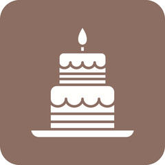 Two Layered Cake Line Color Icon