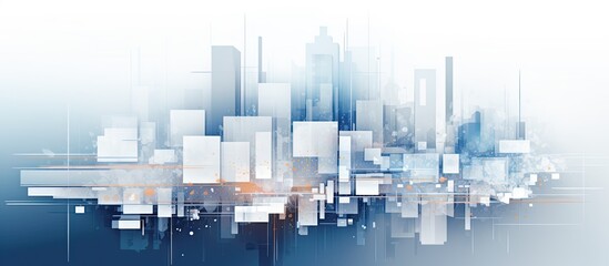 The abstract business design with a background of a white digital building concept showcases an intricate pattern blending technology and art in an illustrative computer generated illustrati