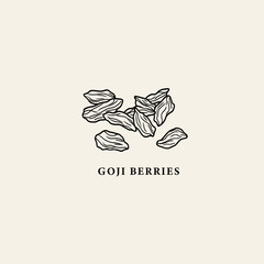 Line art goji berries illustration