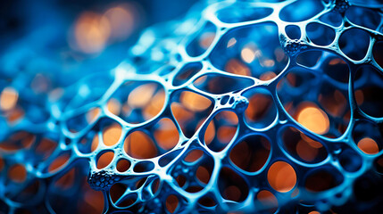 Microscopic marvels unveiling the intricate patterns of cellular structures, showcasing the detail in biological studies, - obrazy, fototapety, plakaty
