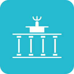 Brandenburg Gate Line Color Icon