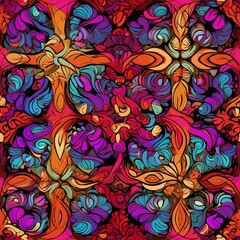 Psychedelic Paisley Kaleidoscope Pattern