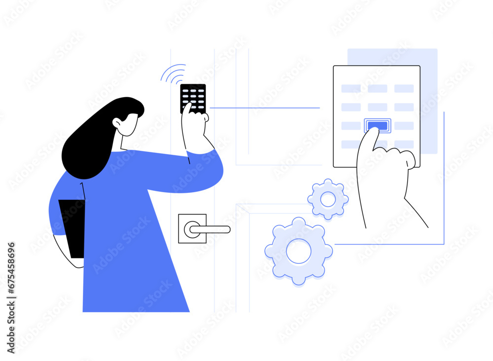Aufkleber touch sensor abstract concept vector illustration.