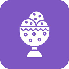 Icecream Bowl Line Color Icon