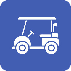 Golf Cart Line Color Icon