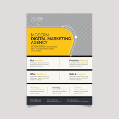 Vector corporate and creative business agency flyer design template. Digital marketing webinar and business conference social media post template.
