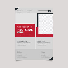 Web Application Design Proposal Powerpoint Template. Cover design for product presentation, creative layout of booklet cover, catalog, flyer, trendy design